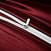 P Pothuiny 5 Pieces Satin Pintuck Duvet Cover Set, Silky Like Burgundy Pinch Pleat Duvet Cover Full/Queen Size Luxury Bedding Set with Corner Ties, 2 Pillow Shams + 2 Pillowcases (No Comforter)
