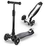 3 Wheel Scooter for Kids Ages 6-12,Kids Scooter with Light Up Wheels, Sturdy Deck Design, and 4 Height Adjustable Suitable for Kid Ages 3-12