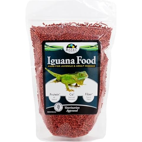 Mozaic Iguana Food | Food for Juvenile and Adult Iguanas | Small Red Pellet (1/8") | Complete Formulated Diet (14 Ounce (Pack of 1)) Cover