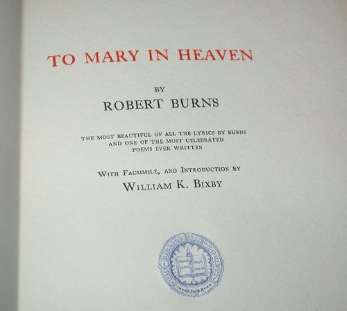To Mary in Heaven B000PV3CQ8 Book Cover