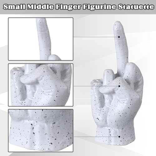 Estatua de Mano Resina Medio Dedo Cemento Gris 10x6x5 cm miniatura 3