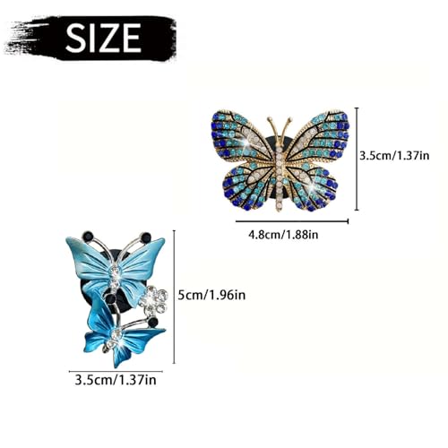 Image of 4 Pcs Blue Bling Butterfly Car Air Fresheners Vent Clips Diffuser Vent Clip Rhinestone Diamond Decoration Car Interior Decor Cute Accessories for Women, Automotive Air Fresheners（2 styles）