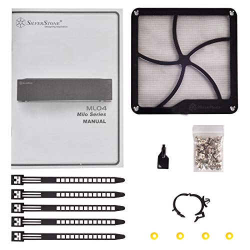 Gabinete SilverStone Milo ML04 para PC de Medios y Centro de Entretenimiento (HTPC), Micro-ATX, con puerta frontal de aluminio y cuerpo de acero, modelo SST-ML04B, color negro miniatura 6