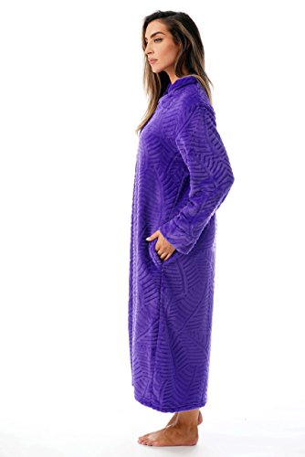 Just Love Plush Zipper Lounger Solid Robe2