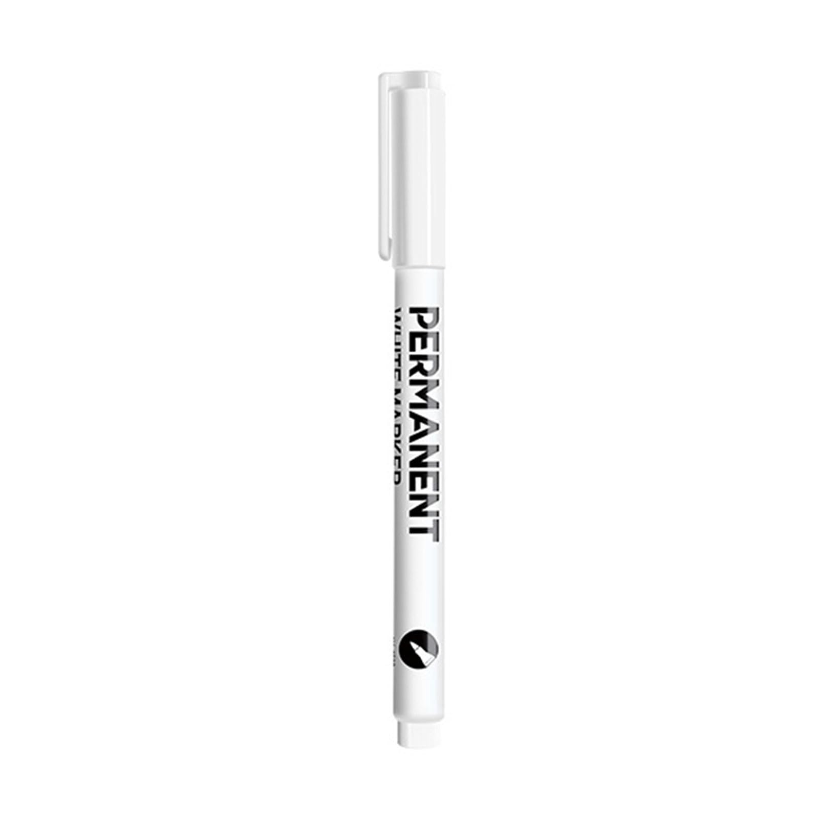 Rotulador permanente blanco de 0,2 mm, punta fina, resistente al agua, para tela, madera, metal, madera, cuero, vidrio, 1/12 unidades