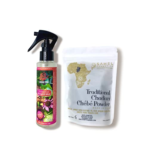 Quick Repair Hair Growth Bundle (Trial Size) - 2 Top-Rated Hair Growth Products for Quick, Reliable Results. Fermented Rice Water (4 oz) and Chebe Powder (20g); 100% Natural + Organic Hair Treatment.