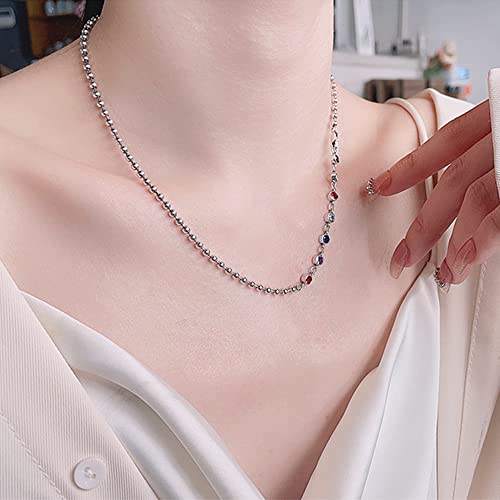 Collier perlé argent et zircon coloré | Bijou empilable élégant - 4