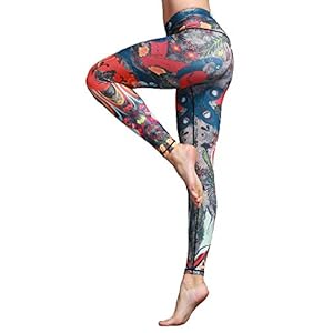Flyily Power Flex Capris Yogabroek voor dames, met print, hoge taille, geschikt voor work-out, fitness, hardlopen