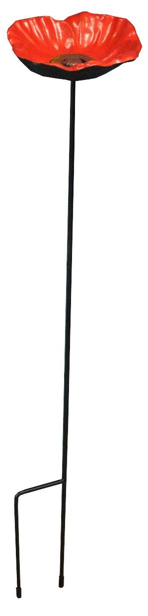 Selections Cast Iron Wild Bird Poppy Flower Dish Bird Seed & Nut Feeder
