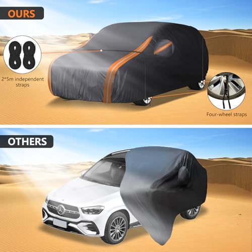 Image of 8-Layer Car Cover Custom Fit for Mercedes Benz GLE350 GLE400 GLE450 GLE43 GLE53 GLE63, All Weather Waterproof Outdoor Full Cover Dust Wind Snow Rain UV Protection - Zipper Door