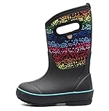 Bogs Kids Classic Waterproof Rain Boot, Rainbow Dots Print - Black, Size 12 Little Kid