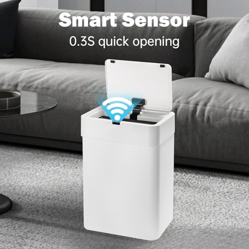 Canecas de basura con sensor 2 pack blanco 6.5 gal miniatura 3