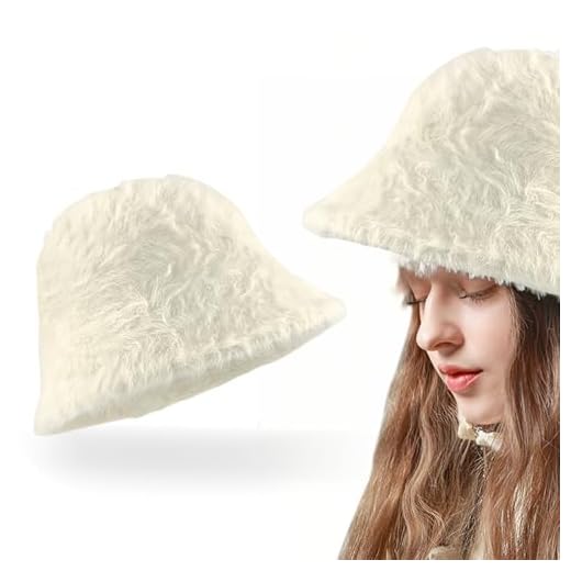 NJCXOLA Cappello da Pescatore Progettazione Donna Unisex Invernale Caldo Creativo Peluche Adatto per Uscire Cappello da Pescatore Peloso Donna Invernali Caldo Soffici Sfocato Peluche Cappello Bianco 8 NJCXOLA Cappello da Pescatore Progettazione Donna Unisex Invernale Caldo Creativo Peluche Adatto per Uscire Cappello da Pescatore Peloso Donna Invernali Caldo Soffici Sfocato Peluche Cappello Bianco