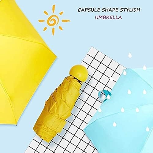 Image of Capsule Umbrella UV Protection Tablet Umbrella For Rain Windproof & Sun Protection Features, Double Layer 5 Folding Automatic Open Compact Capsule Case For Men Women Kids
