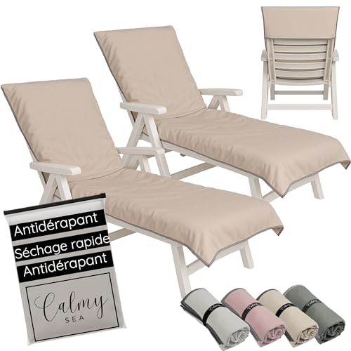 Drap de plage pour bain de soleil beige en microfibre légère pour l'été