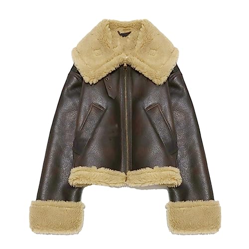 Veste d'hiver en cuir synthétique chaude contre le vent et le froid