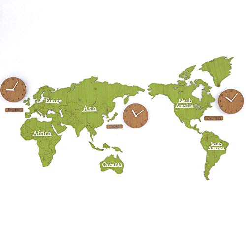 Väggklocka visuell konstdekor retro trä bakgrund vintage världskarta hem vägg dekoration värld karta vägg konst dekor personlig konst trä hängande klocka