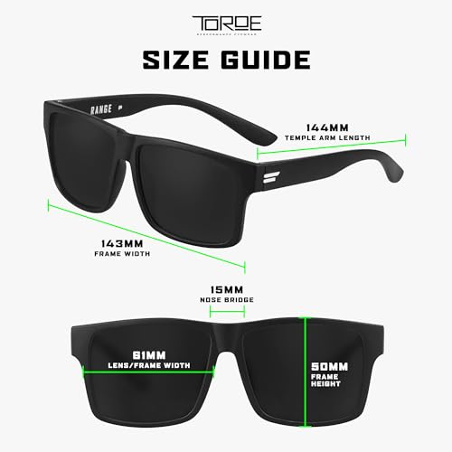 Image of TOROE Classic RANGE TR90 Frame Polarized Unbreakable Sunglasses with Hydrophobic Coated Polycarbonate AR Lenses