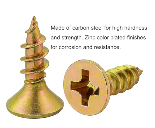 Tornillos de madera NACX 3.5 x 12mm cabeza plana Phillips 200 unidades miniatura 4