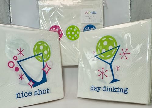 pb&jelly Pickleball Party Napkins - 60 Count, 2-Ply, Yellow, Paper