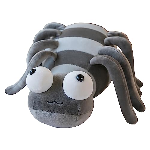 Kreative Plüsch Kuscheltier Spinnen Plüschtier Lustig Stofftier Plüschtier Tier Kissen Puppe Kinderspielzeug Geburtstagsgeschenk für Familie und Freunde (Grau,50cm)