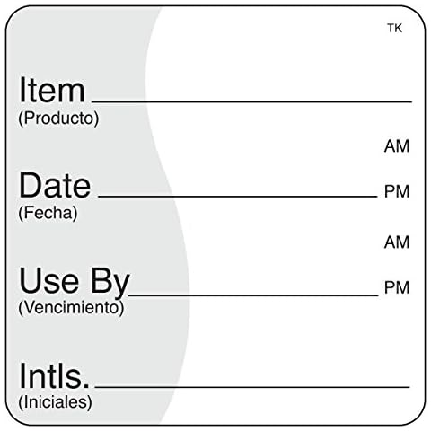 DayMark Safety Systems IT114238 ToughMark Trilingual Repositionable Shelf Life Label, 2" x 2”, White (Roll of 500) Cover