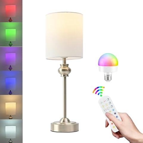 Cordless LED Table Lamps with Remote Control 1 Pack Rechargeable Battery Operated Desk Lamp 10 Levels Dimming 12RGB Color&Timing Outdoor Portable Table Lamp for Restaurant, Bars,Patio,Cafe,Camping Cover
