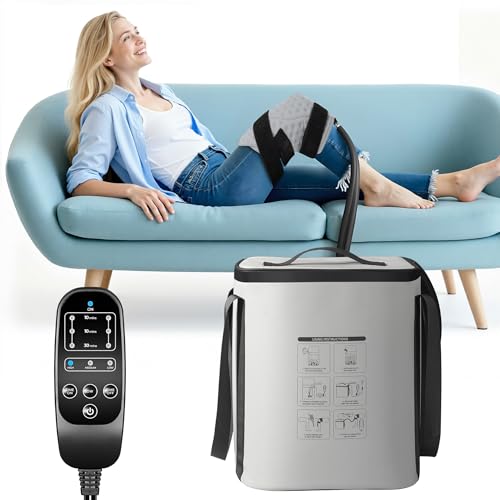 Purella Ice Machine for Knee After Surgery, Cold Therapy Machine, 12H Cooling, 14 Quart Tank, 30dB Quiet Pump, Remote Control, 6.2FT Long Hose, Cryotherapy System for Knee/Ankle/Elbow