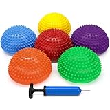 イエスフォーオール(Yes4All) バランスポッド マルチカラー 16×8cm ハンドポンプ付き エクササイズボール 体幹トレーニング 半円型 6個セット 【日本正規輸入品】ZS2H