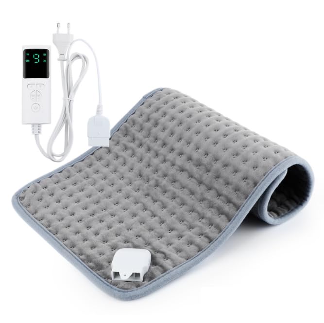 Heizkissen Heating Pad mit Abschaltautomatik, 9 Heizstufen, Wärmekissen Wärmetherapie für Rücken Nacken Schulter Bauch, Wärmedecke Heizdecke Rückenheizkissen, 58x29CM