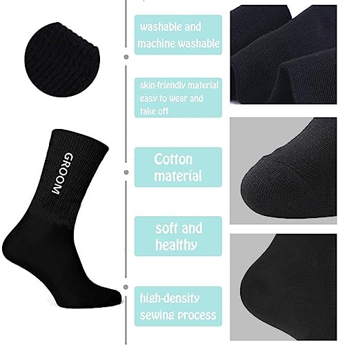 PartyGifts&beyond 7Packs Groomsmen Socks - Groom & Best Man Socks for Bachelor Party (Bold, M)3