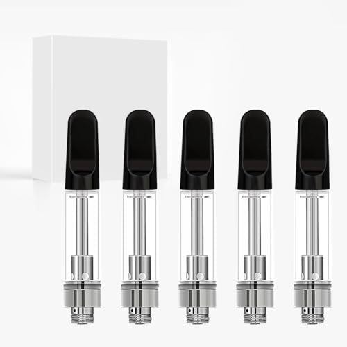 VOVCIG 5 Pack CBD Atomize, 510 Gewinde Vape Cartridge für CBD und Thick Oil Vape Pen, Keramik Dual Coil Atomiser, kein Nikotin. (1.0ml, Schwarz Keramik Spitze) VOVCIG 5 Pack CBD Atomize, 510 Gewinde Vape Cartridge für CBD und Thick Oil Vape Pen, Keramik Dual Coil Atomiser, kein Nikotin. (1.0ml, Schwarz Keramik Spitze)