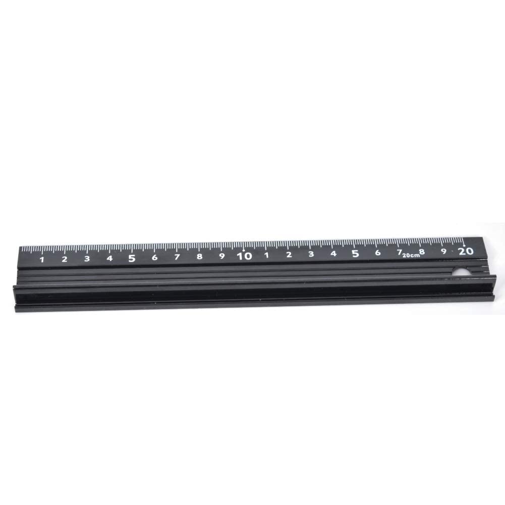 Walfront Schneidelineal Metall 20cm Sicherheitslineal mit Gummistreifen für Längenmessung Stoffe Gerades Schneiden Bastelbedarf (L Typ 20 cm)