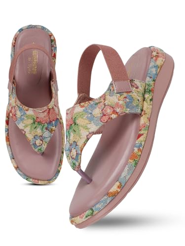 Image of SilverArrow womens Aloura Fashion Sandals|Floral Printed Platform Sandals|Casual Wear