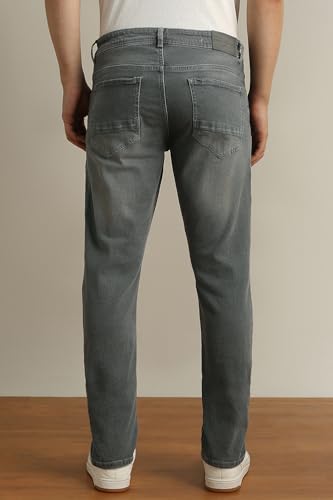 Image of Peter England Men's Slim Tapered Jeans | Denim | Casual Wear | Modern Fit