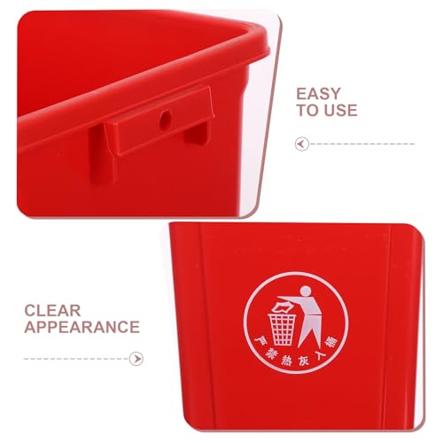 Caneca de Basura Roja de Plástico 10 l con Tapa Basculante miniatura 3
