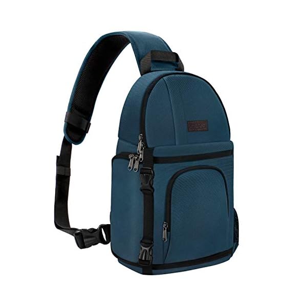 MOSISO Camera Sling Bag, DSLR/SLR/Mirrorless Camera Backpack Case Shockproof Photography Backpack with Tripod Holder & Removable Modular Inserts Compatible with Canon/Nikon/Sony/Fuji, Deep Teal