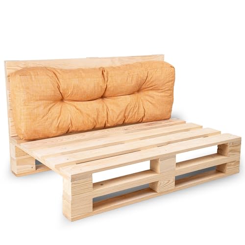 bananair - Cojines para Palets - Tela Resistente, Anti-UV y Repelente al Agua - Muy Cómodo, Relleno de Espuma - Cojines Exterior para Jardín y Terraza (Respaldo 120x40 cm, Naranja)