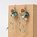 Handmade Pearl Earrings with Turquoise and Crystal Beads Drop Dangle Earrings for women
