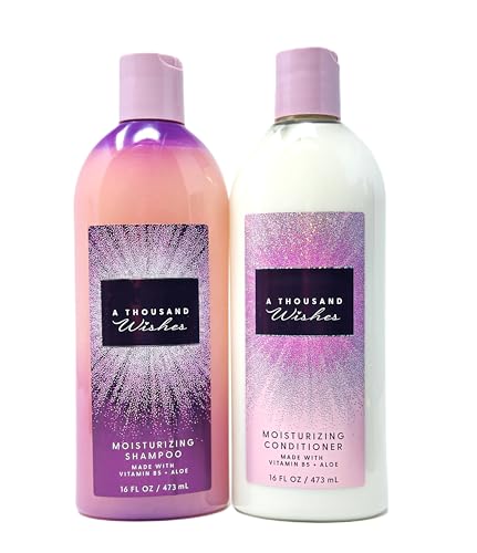 Bath and Body A Thousand Wishes Moisturizing Shampoo & Conditioner 16 fl oz / 473 mL each Fragrance notes: sparkling champagne crystal peonies and almond crme
