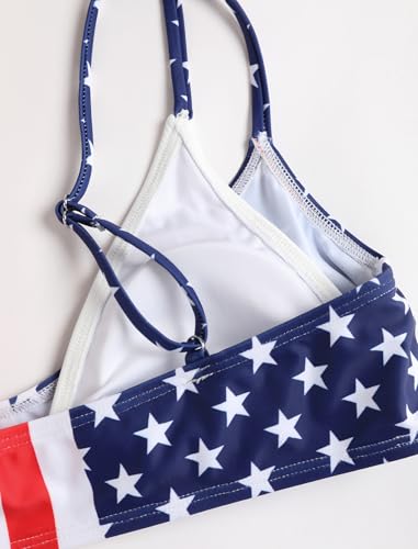 Image of ZAFUL Women's Polka Dot Bikini Set Double Layer Halter Swimsuit Colorblock Side Tie 2 Piece Bathing Suit