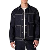 Amazon Essentials Giacca Utility In Denim Rigido Dalla Vestibilità Rilassata Uomo, Risciacquo, S