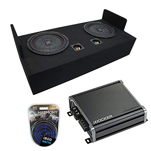 Compatible with 1983-2012 Ford Ranger Extended Cab Truck Kicker Bundle CompVT CVT12 Dual 12" Sub Box Enclosure & CXA800.1 Amp