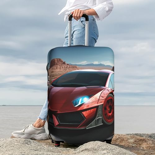 Luggage Cover Red Race Car Travel Luggage Covers Thicker Elastic Suitcase Cover Dustproof Baggage Cover Scratch-Resistant Suitcase Cover Protector Fit 18-32 Inch Luggage Large2