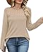 Long Sleeve Shirts for Women Fall Clothes Dressy Casual Womens Sweaters Lace Boho Tops for Seniors Early Fall Fashion Must Haves 2025 Winter Clothing Going Out Business Work Blouses Teacher Outfits L