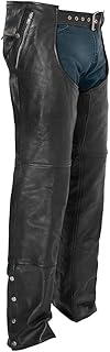 First MFG Co-Wind Walker - Unisex Leather Chaps with Gator Skin Snap out Liner (5X-Large)