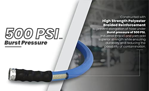 Ag-Lite Bsal3406 3/4" X 06' Hot/Cold Water Rubber Garden Hose, 100% Rubber, Ultra-Light, Super Strong, 500 Psi, 50F To 190F Degrees, High Strength Polyester Braided #TOP4