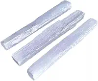 Kit 3 Bastões 15cm De Pedra Selenita Bruta Natural Cristal