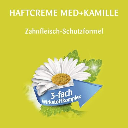 Kukident Professionell Haftcreme Med + Kamille - Haftmittel für Zahnprothesen - Starker Halt, extra Zahnfleisch-Schutz - 1 x 40 g