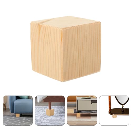 Elevadores de madera para cama y sofá, tacos de 6 cm de altura para patas de mesa y muebles 4